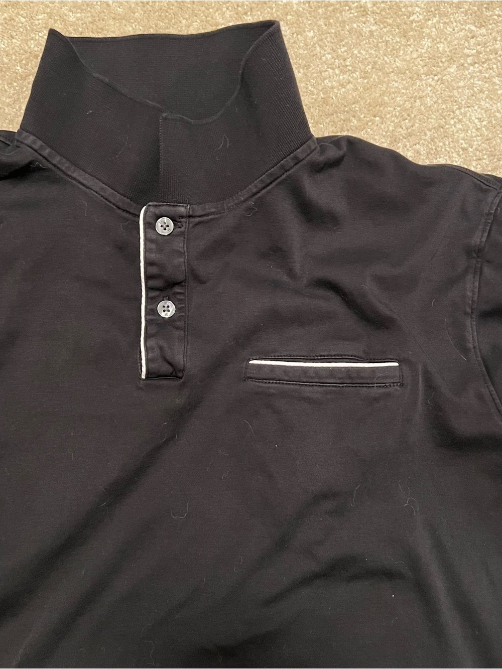 Banana Republic Black Polo with Contrast White Piping